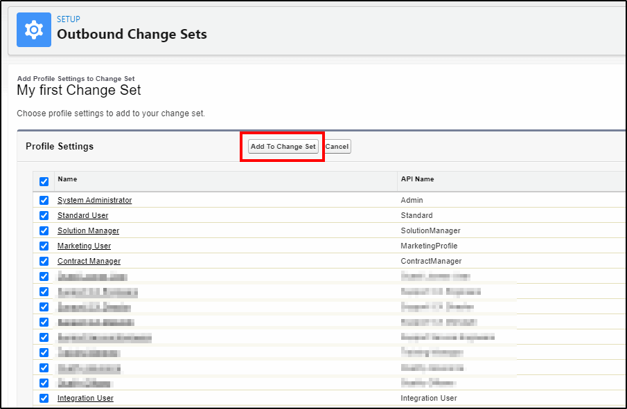 Deploying flows to production with Change Sets - selected profiles adding to the change set that is going to production