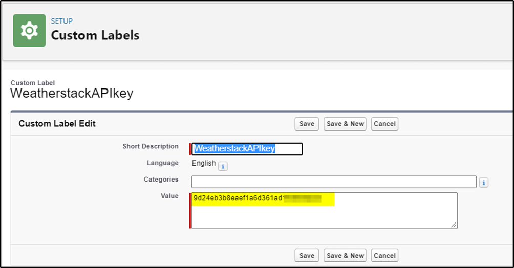 create a custom label for the HTTP Callouts from Salesforce Flow